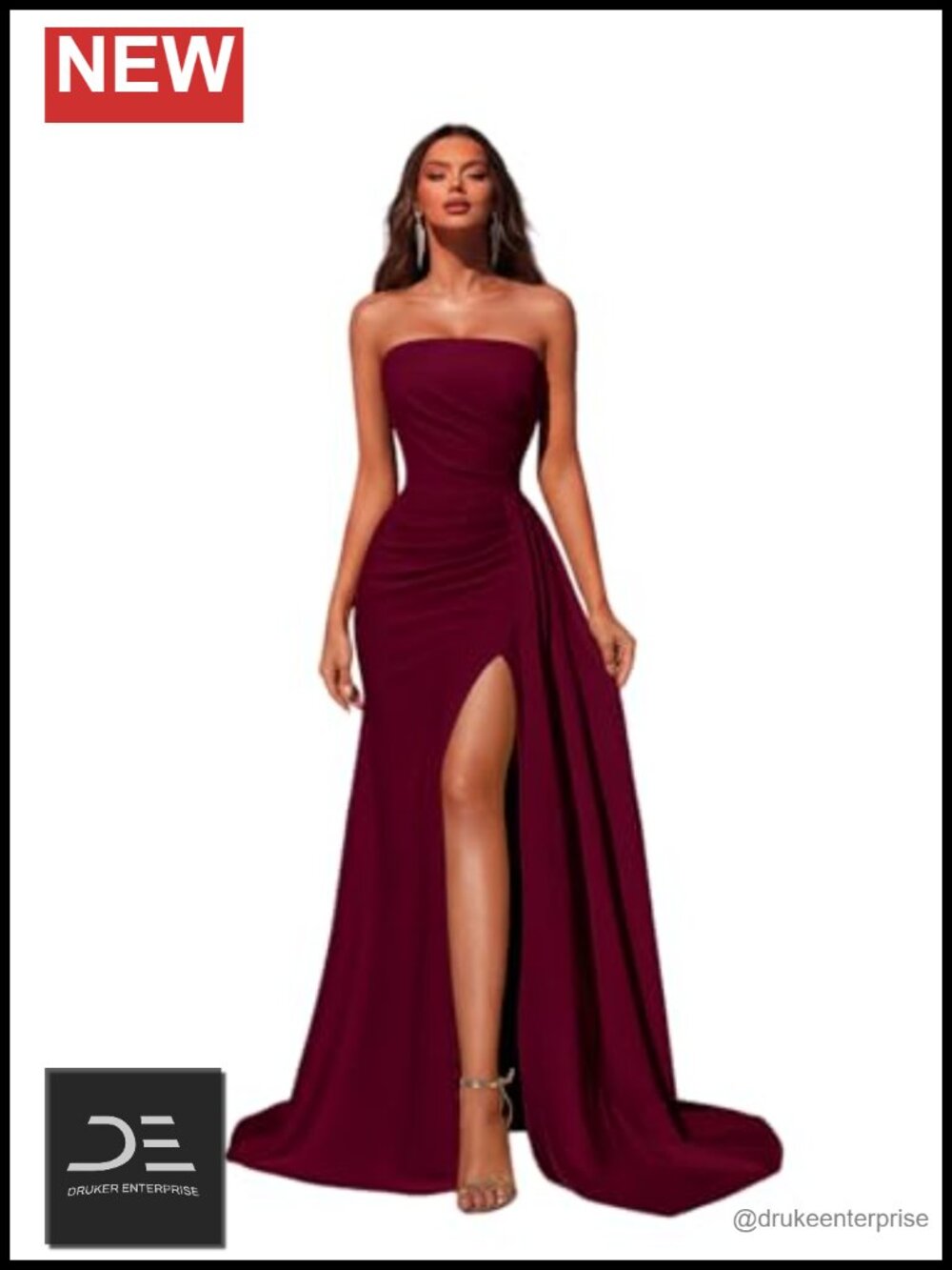 Strapless Backless Bodycon Maxi Dress High Waist Formal Gown